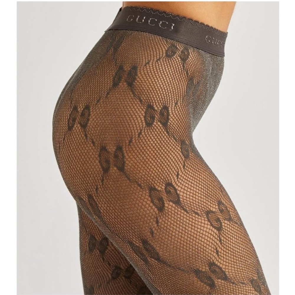 Gucci gg logo tights 
Dark grey